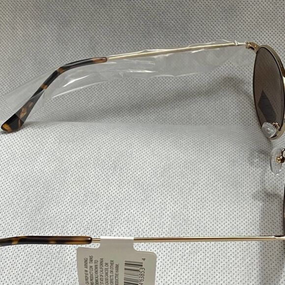 Joe’s Jeans Round Gold Tortoise Accent Sunglasses - Picture 6 of 9